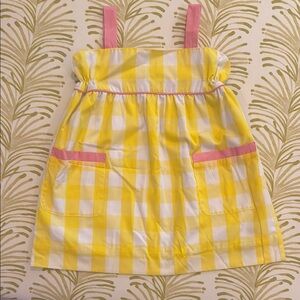 TBBC Yellow and White Checkered Dress with Pink Accents